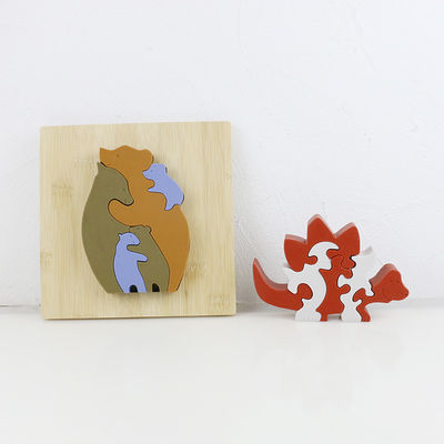 Pas Siliconeraadsel, 3D Zuigelingspuzzels met Houten Bamboebasis aan