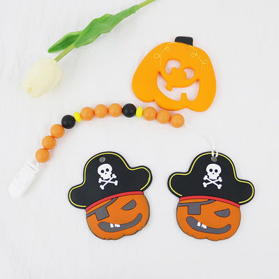Zacht en Flexibel Silicone Teether voor 0-36 het silicone van de Maandenbaby DIY teether keychains voor Halloween