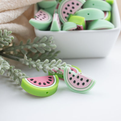 kwaliteit  Red Watermelon Shaped Silicone Beads Soft For Baby Teething fabriek