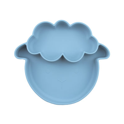 kwaliteit  Multiple Colors Non Slip Toddler Silicone Plates With Sheep Style Suction Type fabriek