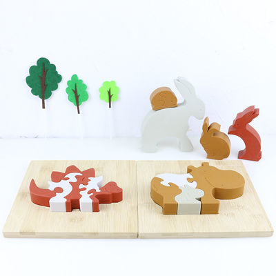 Silicone en de houten puzzel die dierlijke hippo het bevinden zich brengen jong geitjespeelgoed voor kind het spelen in verwarring