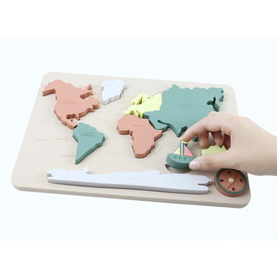 Wereldkaart Continenten en Oceanen Silicone Puzzle Baby Gift Montessori Educatieve