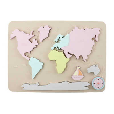 Wereldkaart Continenten en Oceanen Silicone Puzzle Baby Gift Montessori Educatieve