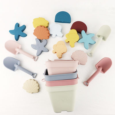 Van de Babytoy bucket set beach toy van het Wholesalessilicone de Kinderenzand het Spelen het Stuk speelgoed van de het Strandemmer van de Vormdouche