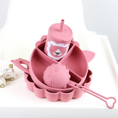 De in het groot Baby Geschirr leidde het Spenen van de de Lepelkom van de Siliconeslab van de de Lepelkom de Baby van het de Plaatsilicone het Voeden Vaatwerk Vastgesteld Product