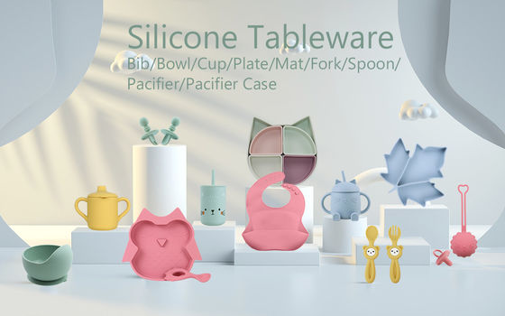 De in het groot Baby Geschirr leidde het Spenen van de de Lepelkom van de Siliconeslab van de de Lepelkom de Baby van het de Plaatsilicone het Voeden Vaatwerk Vastgesteld Product
