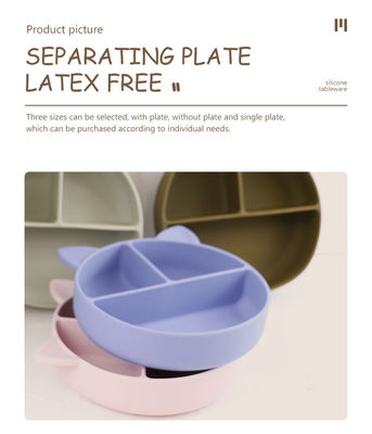 Voedingsmiddelen Silicone Baby Cat Split Plate Voeding Bowl Cartoon Fox Dishes Zuig