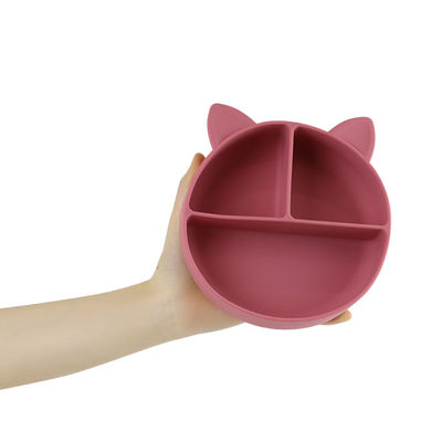 Voedingsmiddelen Silicone Baby Cat Split Plate Voeding Bowl Cartoon Fox Dishes Zuig