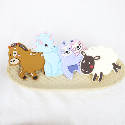 Kleurrijk Baby Gepersonaliseerd Silicone Teether met Schapenpaard Dino Shape