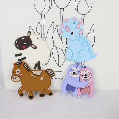 Kleurrijk Baby Gepersonaliseerd Silicone Teether met Schapenpaard Dino Shape