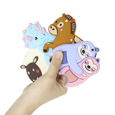 Kleurrijk Baby Gepersonaliseerd Silicone Teether met Schapenpaard Dino Shape