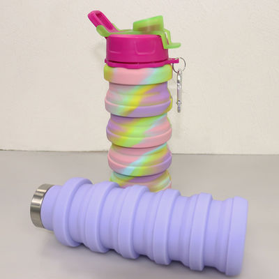 OEM ODM de Fles Zachte Vouwbare 500Ml van het Siliconewater voor het Lopen