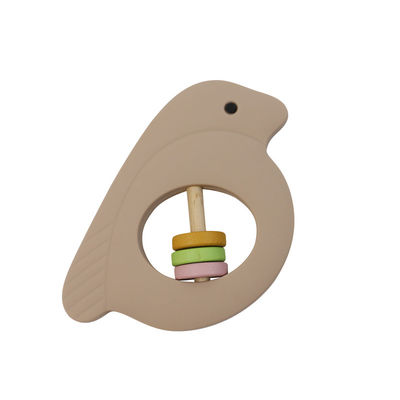 De Rammelaar van de het Siliconebaby van de vogelvorm met het Multi Vriendschappelijke Materiaal van Kleureneco