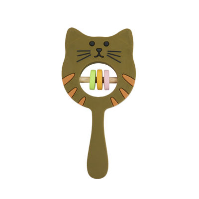 Kitty Shape Food Grade Silicone-Rammelaar Teether voor Babypeuter