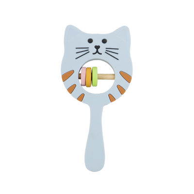Kitty Shape Food Grade Silicone-Rammelaar Teether voor Babypeuter