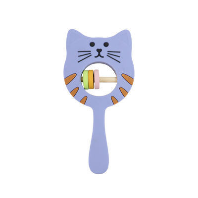 Kitty Shape Food Grade Silicone-Rammelaar Teether voor Babypeuter