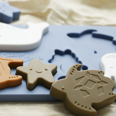 Van het overzeese het Oceaanraadsel Dierensilicone, Onderwijsmontessori-Babyraadsel