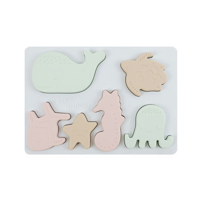 Van het overzeese het Oceaanraadsel Dierensilicone, Onderwijsmontessori-Babyraadsel