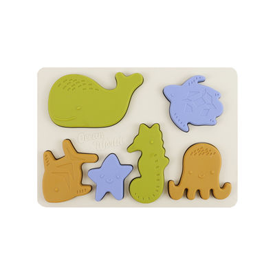 Van het overzeese het Oceaanraadsel Dierensilicone, Onderwijsmontessori-Babyraadsel