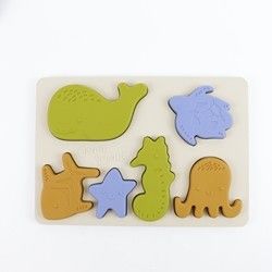 Van het overzeese het Oceaanraadsel Dierensilicone, Onderwijsmontessori-Babyraadsel