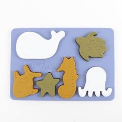 Van het overzeese het Oceaanraadsel Dierensilicone, Onderwijsmontessori-Babyraadsel