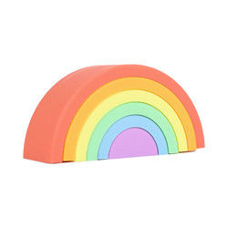 De aangepaste Zachte Regenboog die van het Siliconespeelgoed voor Baby stapelen Onderwijs