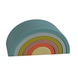 De aangepaste Zachte Regenboog die van het Siliconespeelgoed voor Baby stapelen Onderwijs