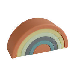 De aangepaste Zachte Regenboog die van het Siliconespeelgoed voor Baby stapelen Onderwijs