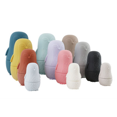 Kauwsilicone Pinguïn Silicone stapel speelgoed Baby Silicone Speelgoed Stapelen Voor Kleuters Bad Speel