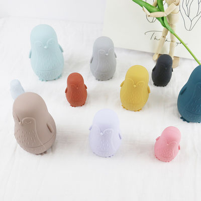 Kauwsilicone Pinguïn Silicone stapel speelgoed Baby Silicone Speelgoed Stapelen Voor Kleuters Bad Speel