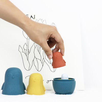 Kauwsilicone Pinguïn Silicone stapel speelgoed Baby Silicone Speelgoed Stapelen Voor Kleuters Bad Speel