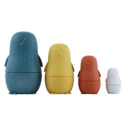 Kauwsilicone Pinguïn Silicone stapel speelgoed Baby Silicone Speelgoed Stapelen Voor Kleuters Bad Speel
