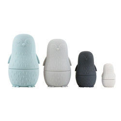 Kauwsilicone Pinguïn Silicone stapel speelgoed Baby Silicone Speelgoed Stapelen Voor Kleuters Bad Speel