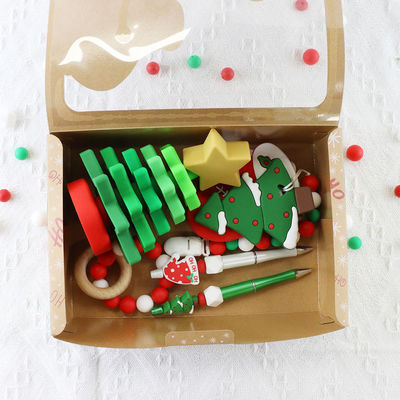 OEM van het de Babysilicone van de Voedselrang het Speelgoed Eco Vriendschappelijk voor Kerstboom het Stapelen