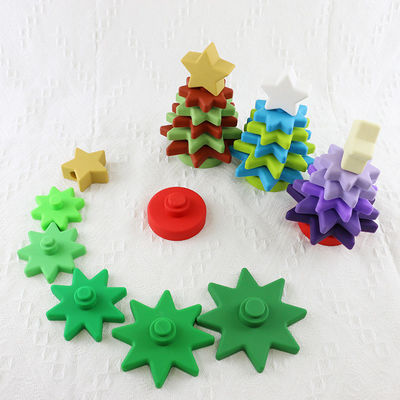 Babe Soft Silicone Stacking Rings-Blokken met Kerstboomvorm