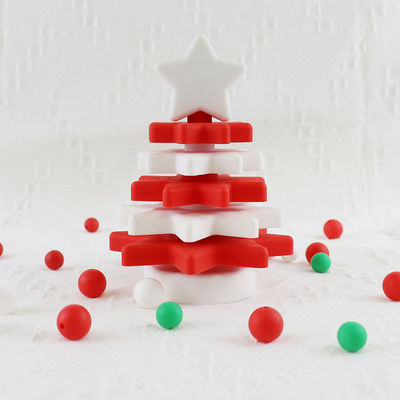 Babe Soft Silicone Stacking Rings-Blokken met Kerstboomvorm