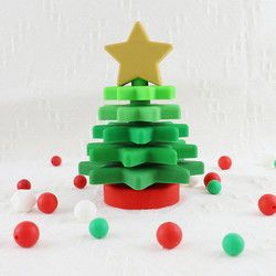 Babe Soft Silicone Stacking Rings-Blokken met Kerstboomvorm