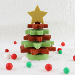 Babe Soft Silicone Stacking Rings-Blokken met Kerstboomvorm