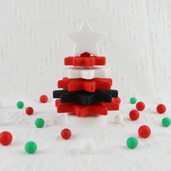 Babe Soft Silicone Stacking Rings-Blokken met Kerstboomvorm