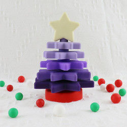Babe Soft Silicone Stacking Rings-Blokken met Kerstboomvorm