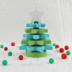Babe Soft Silicone Stacking Rings-Blokken met Kerstboomvorm