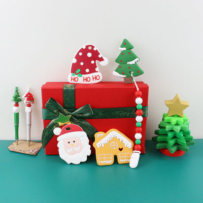 Speelgoed van het de Babysilicone van BPA het Vrije, Kerstboomstapelaar voor Jonge geitjes Teether