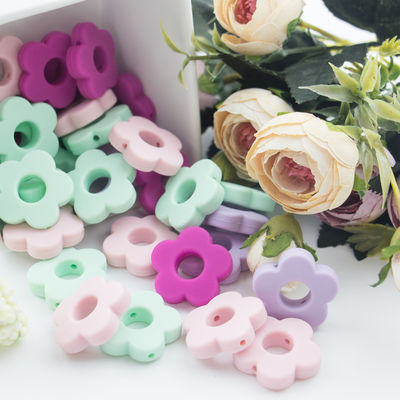 Van het het Siliconetandjes krijgen van bloemgaten Parel 4.5cm voor DIY-Fopspeenklem kauwt Halsband