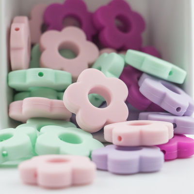 Van het het Siliconetandjes krijgen van bloemgaten Parel 4.5cm voor DIY-Fopspeenklem kauwt Halsband