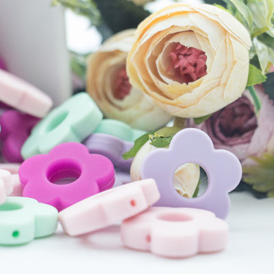 Van het het Siliconetandjes krijgen van bloemgaten Parel 4.5cm voor DIY-Fopspeenklem kauwt Halsband