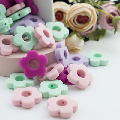 Van het het Siliconetandjes krijgen van bloemgaten Parel 4.5cm voor DIY-Fopspeenklem kauwt Halsband