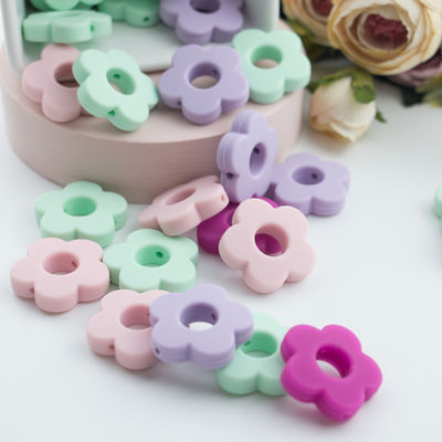 Van het het Siliconetandjes krijgen van bloemgaten Parel 4.5cm voor DIY-Fopspeenklem kauwt Halsband