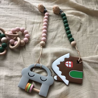 Aangepaste de Parelarmband van het Siliconetandjes krijgen voor de Jonge geitjes van de Zuigelingsbaby het Spelen