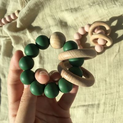 Aangepaste de Parelarmband van het Siliconetandjes krijgen voor de Jonge geitjes van de Zuigelingsbaby het Spelen
