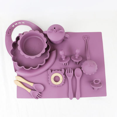 gepersonaliseerde siliconen producten Food Grade Silicone voeding Set Cartoon cat Style siliconen babyvoedsel set